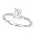 1 Carat Emerald Lab Grown IGI G/VS1 Diamond Solitaire Ring in 10K White Gold