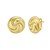 Sterling Silver Yellow Gold Plated Puffed Swirly Knot Stud Earrings