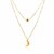 14k Yellow Gold Double-Strand Chain Necklace with Puff Moon and Star