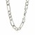 Classic Rhodium Plated Figaro Chain in Sterling Silver (9.0mm)