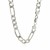 Classic Rhodium Plated Figaro Chain in Sterling Silver (9.60 mm)