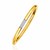 14k Gold and Diamond Domed Bangle Bracelet with Clasp (1/5 cttw)