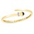 14k Yellow Gold Crossover Style Hinged Bangle Bracelet with Onyx and Diamonds (3.40 mm)