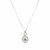 Circle and Teardrop Pendant with Cubic Zirconia in Sterling Silver