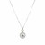 Circle and Teardrop Pendant with Cubic Zirconia in Sterling Silver