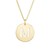 14K Yellow Gold Disc Initial M Pendant