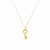 14k Yellow Gold Necklace with Gold and Diamond Heart Key Pendant