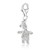 April Birthstone Girl Charm With White Tone Crystal Accents in Sterling Silver