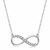 Diamond Embellished Infinity Necklace in 14K White Gold (.10ct tw)