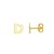 14K Yellow Gold Yours Truly Initial D Stud Earring