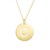 14K Yellow Gold Disc Initial C Pendant