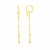 14k Yellow Gold Huggie Style Hoop Earrings with Star and Long Chain Drops