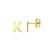 14K Yellow Gold Yours Truly Initial K Stud Earrings