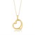 Floating Heart Drop Pendant in 14k Yellow Gold