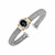Popcorn Texture Cuff Bangle with Oval Onyx in Sterling Silver and 18k Yellow Gold