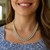 14k Two Tone Gold Miami Cuban Chain Necklace with White Pave