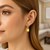 14k Yellow Gold Huggie Style Hoop Earrings with Square Drops