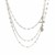 Sterling Silver 18 inch Three Strand Necklace with Cross and Religious Medal