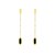 14K Yellow Gold Hexagon Onyx Drop Earrings