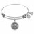Expandable White Tone Brass Bangle with Aunt Symbol