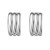 Sterling Silver Triple Row C Hoop Earrings