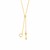 Adjustable Lariat Necklace with Arrow and Heart Pendants in 14k Yellow Gold