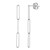 14K White Gold Lungo Paperclip Drop Earrings
