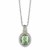 Necklace with Oval Green Amethyst Pendant in Sterling Silver and 18k Yellow Gold