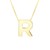14K Yellow Gold Yours Truly Block Letter Initial R Necklace