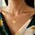 14K Yellow Gold Radiating Heart Necklace