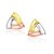 Triangle Shape with Curved Sides in 14k TriColor Gold