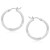 Classic Diamond Cut Hoop Earrings in 14k White Gold (3x25mm)