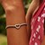 Sterling Silver Rhodium Plated Heart Bead Friendship Bracelet