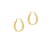 14K Yellow Gold Oval Back to Back Hoop Earrings