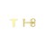 14K Yellow Gold Yours Truly Initial T Stud Earrings