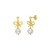 14K Yellow Gold Bow and Freshwater Pearl Drop Earrings