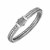 Wide Woven Rope Mens Designer Bracelet in Sterling Silver and 18k Yellow Gold