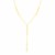 14K Yellow Gold Lariat Necklace with Paperclip Chain Stations