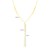 14K Yellow Gold Lariat Necklace with Paperclip Chain Stations