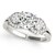 14k White Gold 3 Stone Round Diamond Engagement Antique Style Ring (1 3/8 cttw)