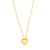 Sterling Silver Gold Plated Large Puffed Heart Long Necklace