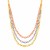 Three Strand Oval Link Necklace in 14k Tri Color Gold