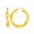Curvy Greek Key Medium Hoop Earrings in 14K Yellow Gold 