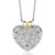 Filigree Heart Pendant with Diamonds in Sterling Silver and 14k Yellow Gold