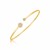 14k Yellow Gold High Polish Diamond Cluster Bangle (2.00 mm)