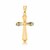 Fancy Textured Cross Pendant in 14k Tri Color Gold