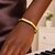 14k Yellow Gold High Polish Geometric Bangle (6.10 mm)