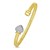 14K Two Tone Gold Diamond Heart Tubogas Cuff