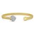 14K Two Tone Gold Diamond Heart Tubogas Cuff