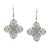 Blue Topaz Quatrefoil Earrings with Diamonds in Sterling Silver and 14k Yellow Gold